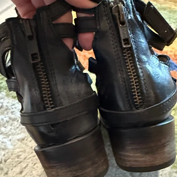 Freebird by Steven Black Leather Stair Ankle Boots - Picture 3 of 6